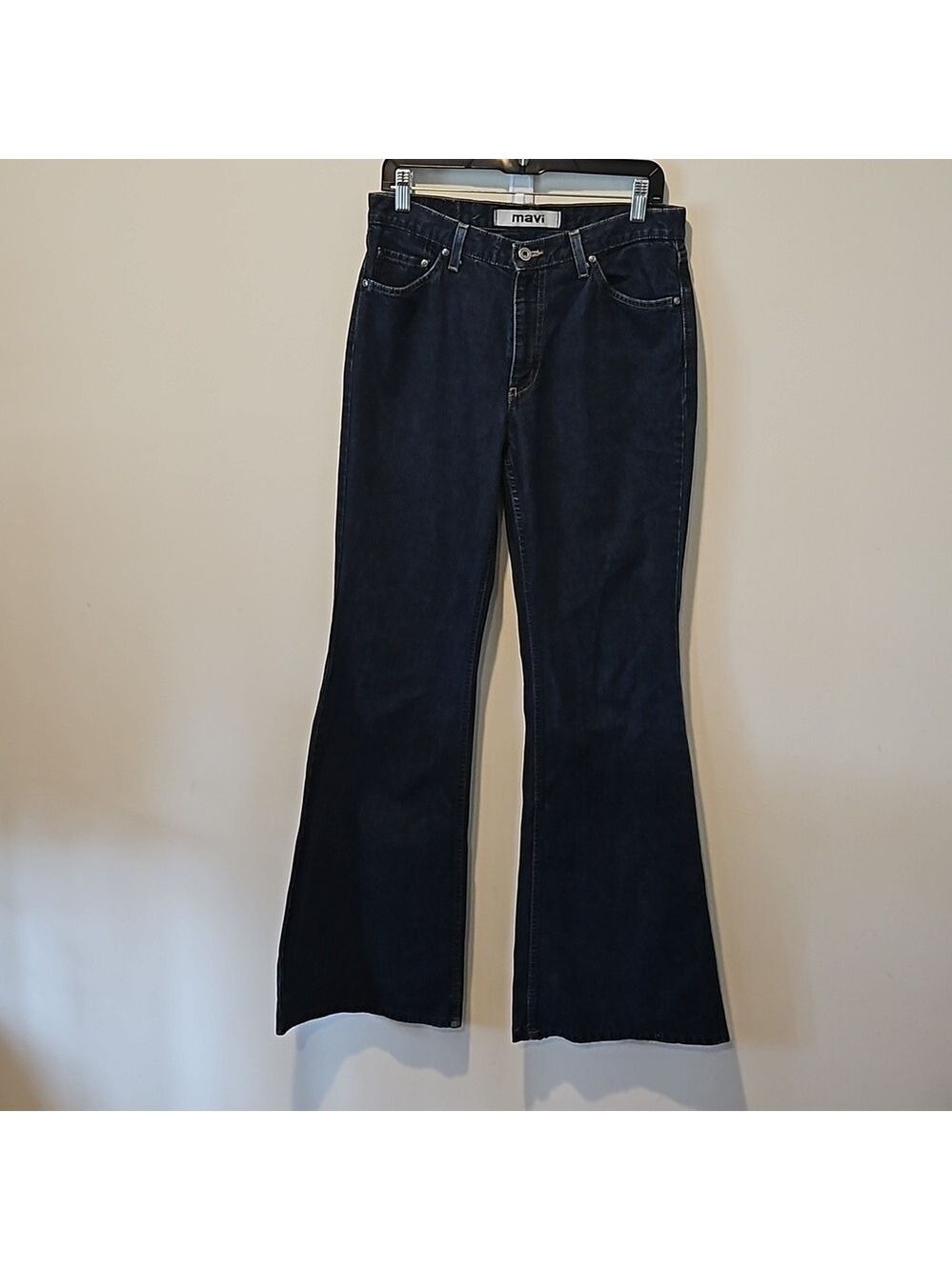 MAVI WOMEN'S MAGGIE BELL BOTTOM JEANS NO STRETCH RAW HEM SIZE 31/34